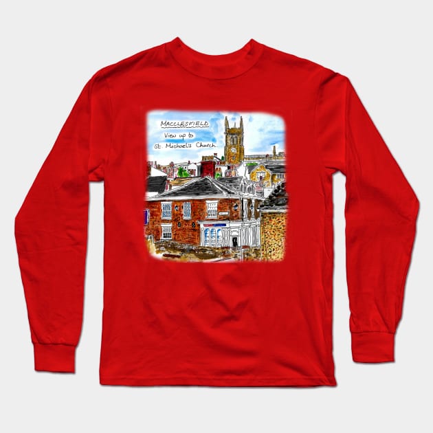 Watercolour of Macclesfield Long Sleeve T-Shirt by Coppack